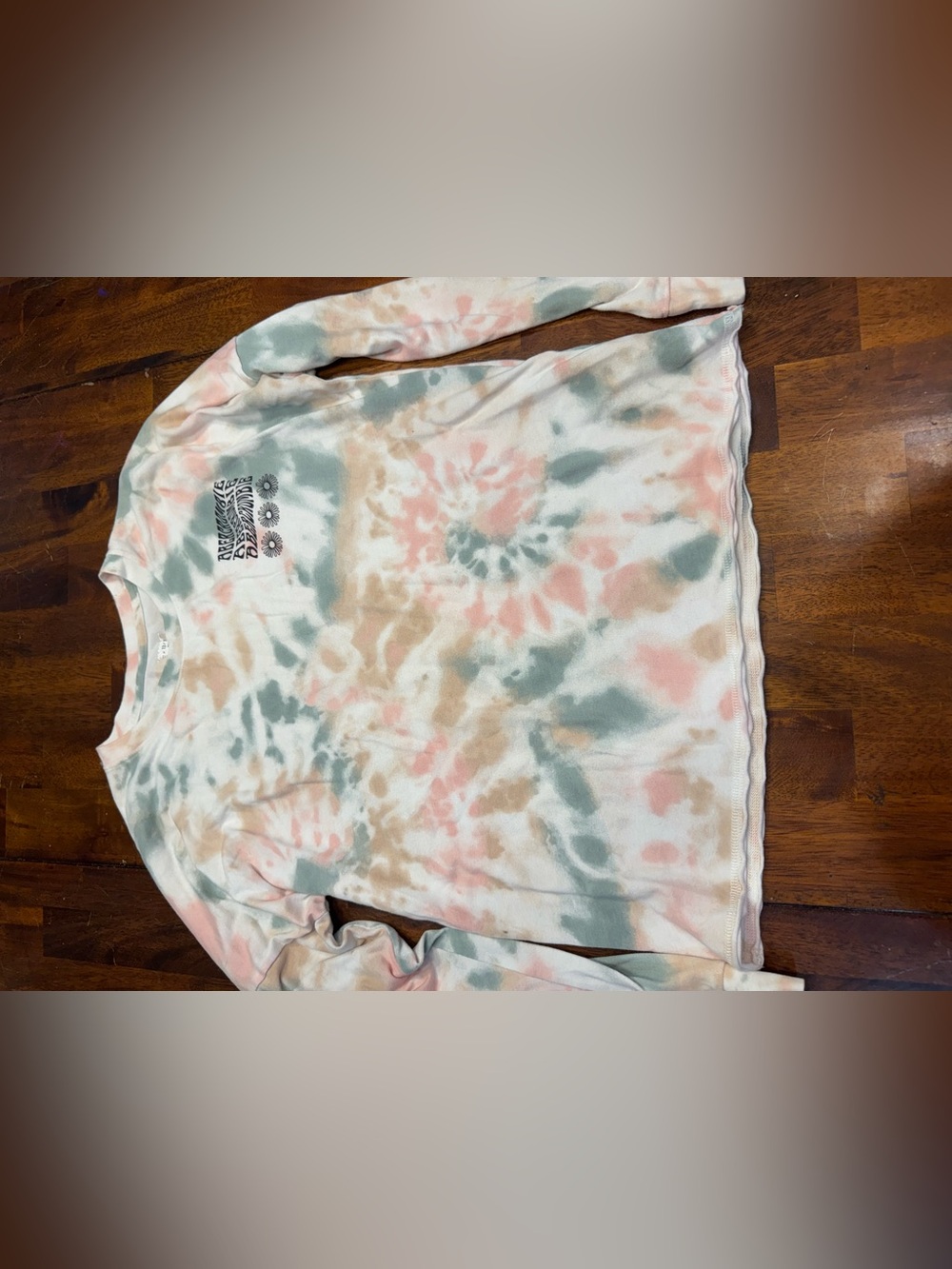 Abercrombie & Fitch Kids Tie-Dye Long Sleeve Top - Pink, Sage & Beige